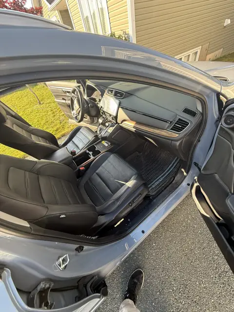Silver SUV, leather interior